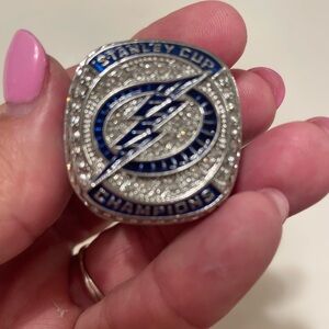 2020-2021 Replica Stanley Cup Silver and Blue Championship Ring